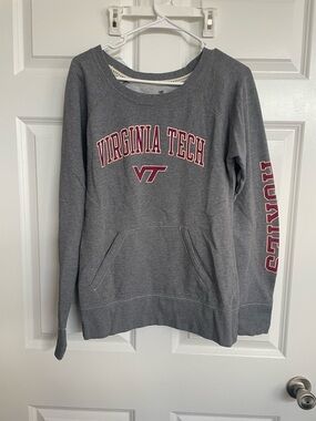 Fanatics Virginia Tech Gray Crewneck Sweatshirt with Maroon Logo